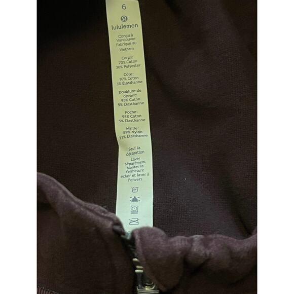 Lululemon Scuba Hoodie Cotton Velvet Roses size  6 Deep Purple - Picture 7 of 11